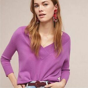 Anthropologie NAVY Cashmere Cassini Sweater Small